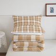 thumbnail image 5 of Manfei Brown White Checkered Twin Comforter Sets,Rustic Plaid Bedding Set,Reversible,2 Pieces,1 Comforter and 1 Pillowcase,2 Pieces,1 Comforter and 1 Pillowcase, 5 of 7