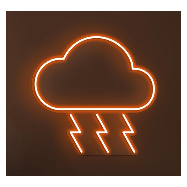Letrero De Neón LED Con Forma Nube Relámpagos, Tormenta Eléctrica, Arte Pared, Clima Tormentoso, Decoración Habitación Para Niños 40cm