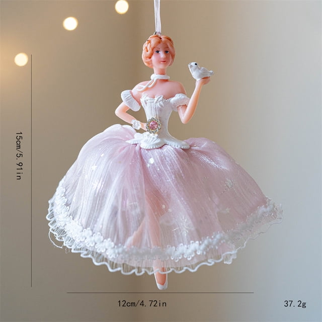 Adorno Navideño Colgante de Niña, Falda de Hilo Simulada, Colgante de Artista | Decoración Festiva y Adorable | Tela Suave | Adorno Colgante Versátil | Simbolismo Significativo | Fácil de Colgar | 1