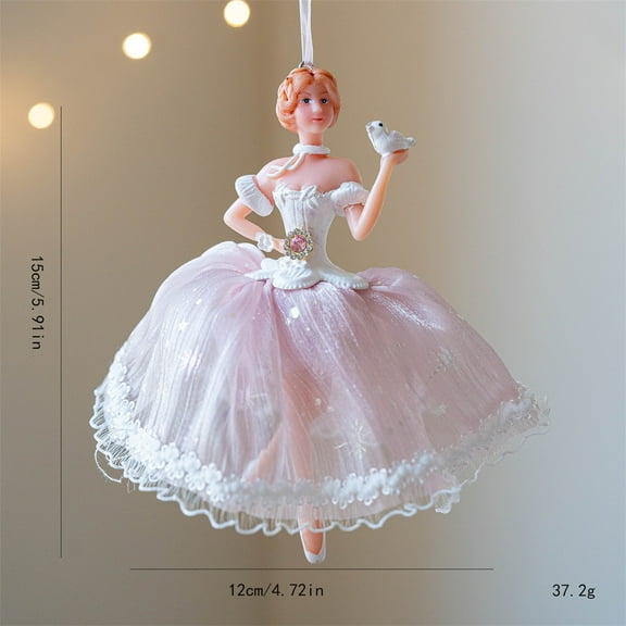 Uxgjfwu Christmas Ornament Ballet Girl Simulation Yarn Skirt Performer Hanging Pendant for Xmas Tree Home Festive Decor