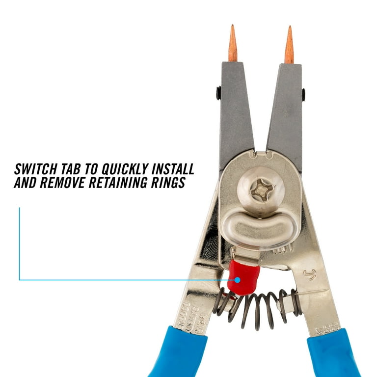 6-Inch Convertible Retaining Ring Pliers - Switch Between Internal & External Use