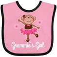 thumbnail image 3 of Inktastic Grammie Girl Ballerina Monkey Girls Baby Bib, 3 of 4