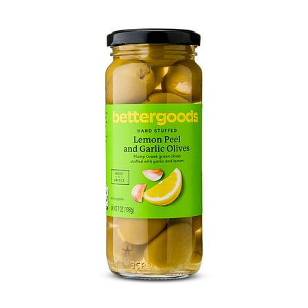 bettergoods Lemon Peel and Garlic Olives, 7 oz
