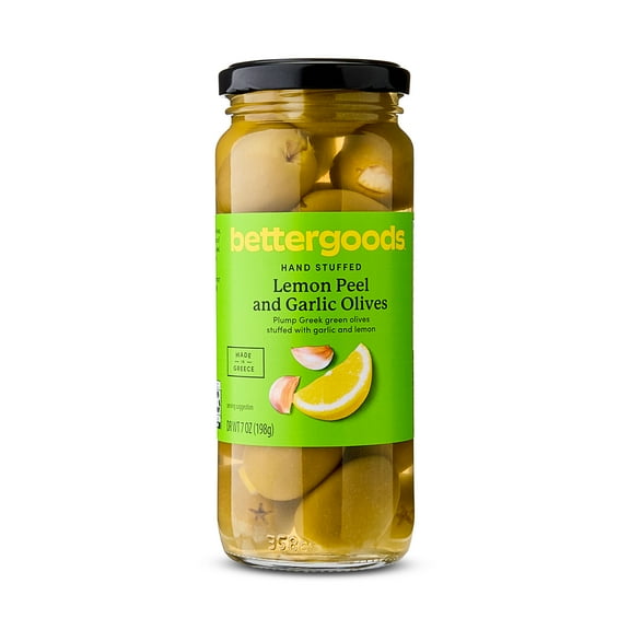 bettergoods Lemon Peel and Garlic Olives, 7 oz