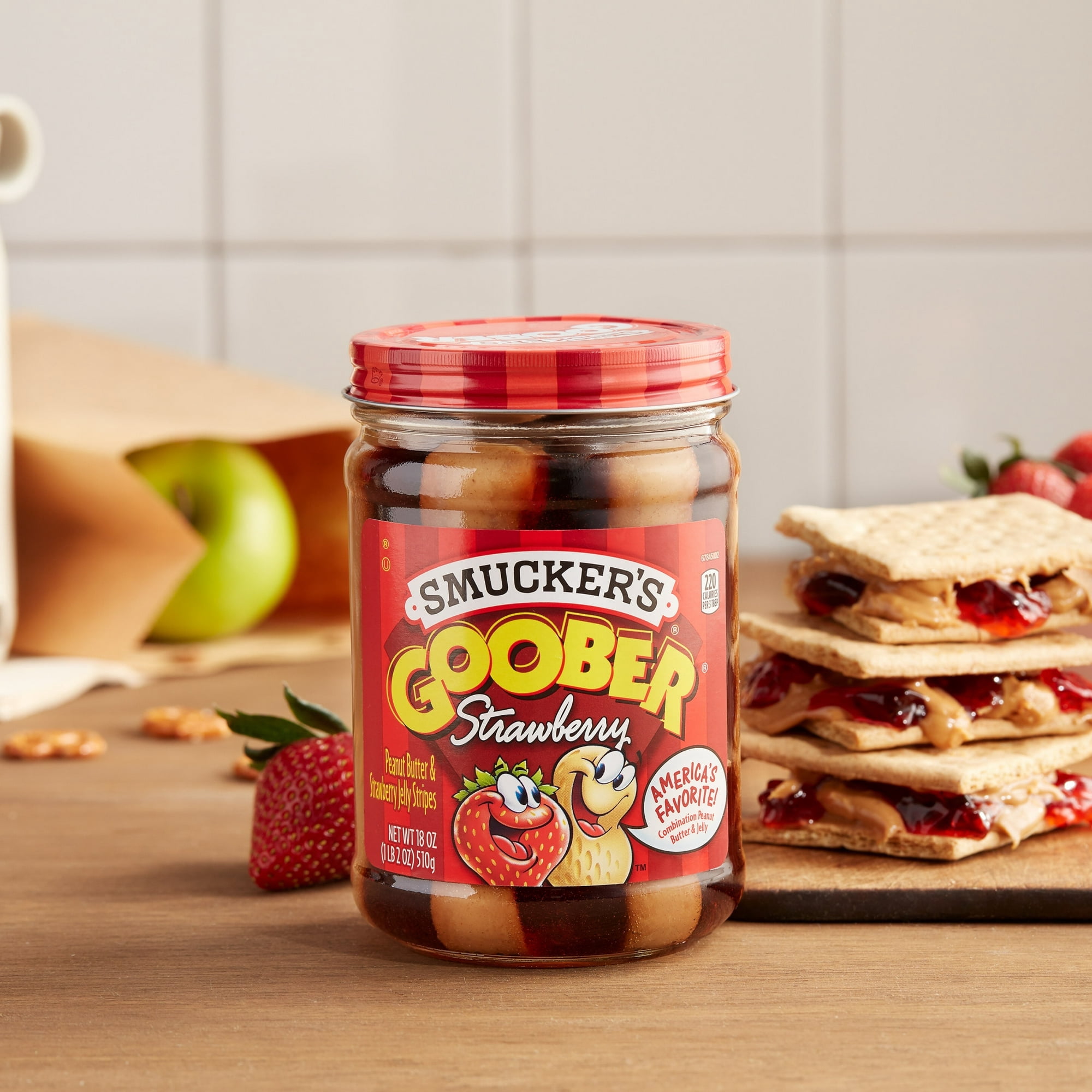 Smucker's Goober Peanut Butter and Strawberry Jelly Stripes, 18 oz