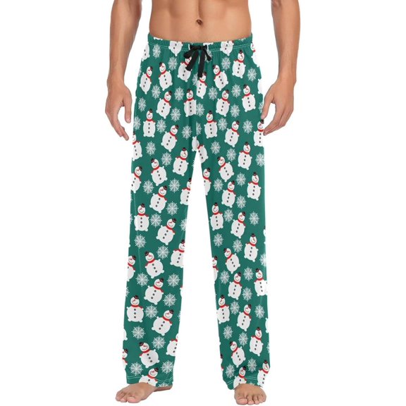 GZHJMY Christmas Snowman Pajama Pants for Men, Lounge Pants Lightweight Men Pajama Bottoms with Drawstring Pockets, Christmas New Year Birthday Gifts, X-Large