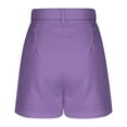 thumbnail image 5 of Timegard Suit Short for Women High Waist Straight Leg Solid Color Work Casual Office Shorts with Belt, 5 of 6