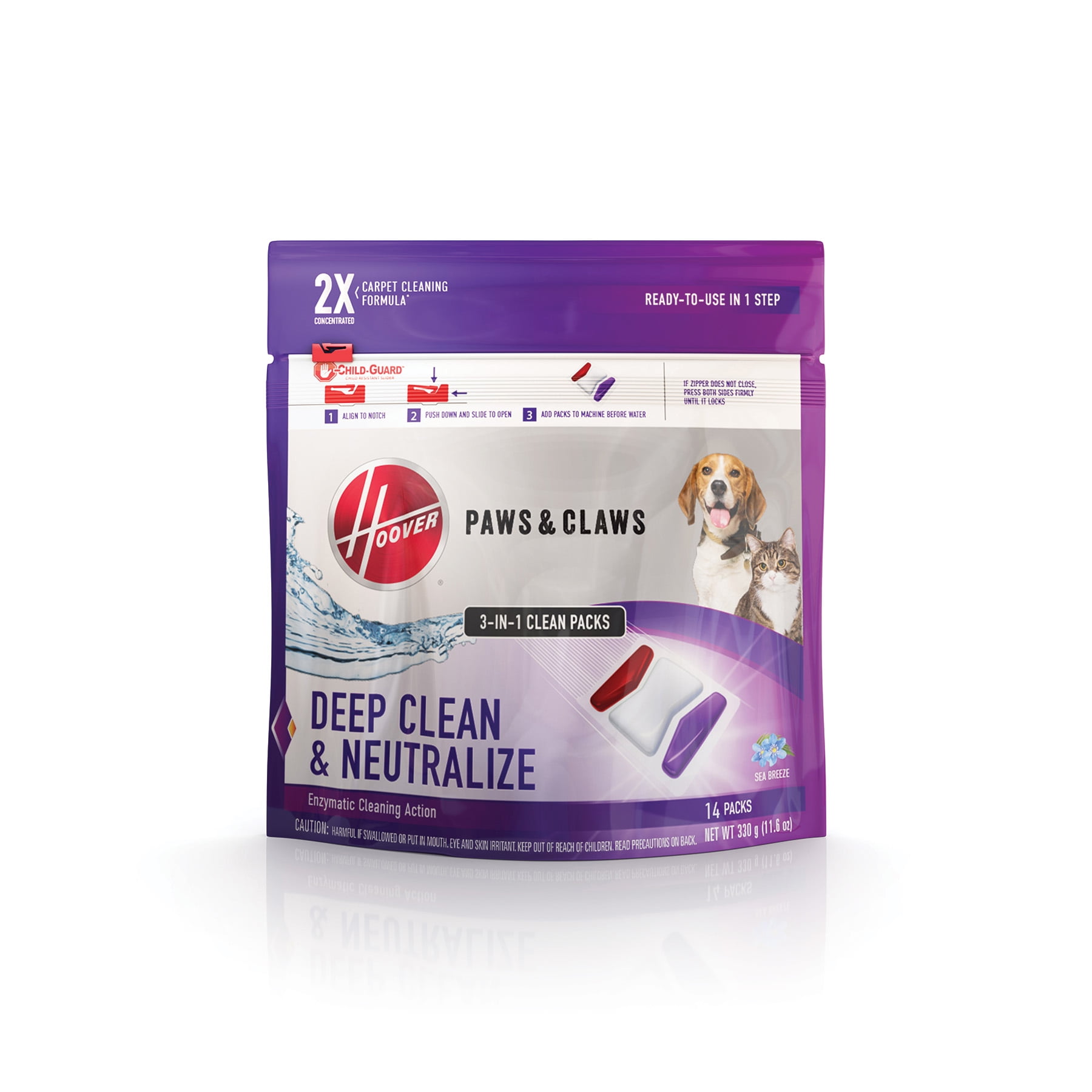 Hoover Paws and Claws Carpet Cleaner Solution Clean Pack Pods 14Pack