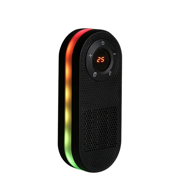 Calefactor eléctrico compacto con control remoto, iluminación ambiental, calentamiento rápido PTC y pantalla LED. Ideal para interiores: hogar, dormit