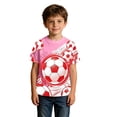 thumbnail image 4 of Likimi Toddler Girls Boys T Shirt Short Sleeved Crew Neck Soccer Print Lightweight Summer Fashionable Tees Pink Size 7-8 Years, 4 of 4