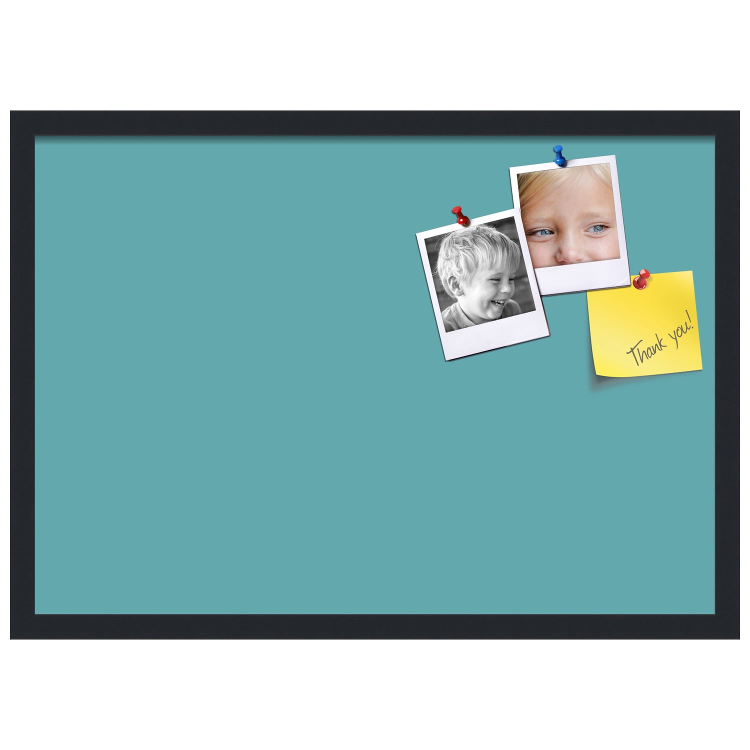 PinPix 27x19 Custom Cork Bulletin Board Aqua Pastel Poster Board Has a Fabric Style Canvas Finish, Framed in Aqua Pastel, by ArtToFrames (PinPix-1806)