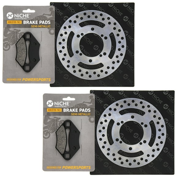 Niche Front Brake Rotor Pad Kit for Polaris 2202412 5211084 Semi Metallic ATV MK1006506