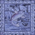 thumbnail image 1 of Ahgly Company Machine Washable Indoor Square Transitional Denim Blue Area Rugs, 5' Square, 1 of 7