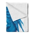 thumbnail image 2 of Dragon Soft Flannel Fleece Throw Blanket, Wild and Fantasy Concept Creature with Big Wings Illustration, Cozy Plush for Indoor and Outdoor Use, 50" x 70", Dark Coral Sea Blue, by Ambesonne, 2 of 5