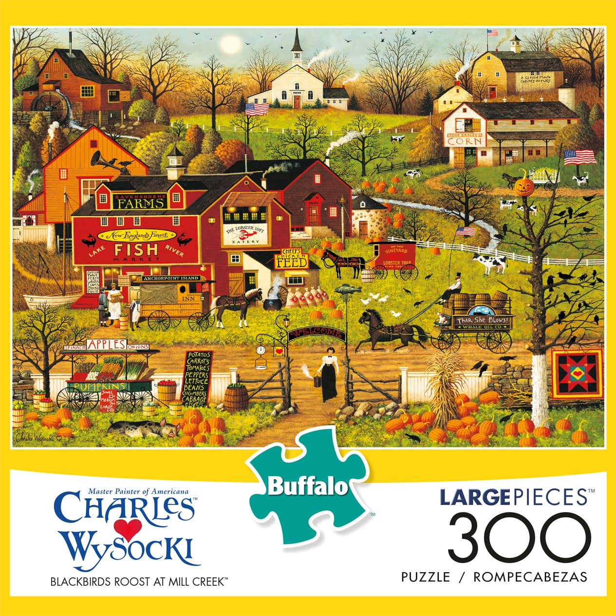 Buffalo Games Charles Wysocki Blackbirds Roost at Mill Creek 300 Jigsaw Puzzle 