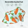 thumbnail image 2 of Sikiie Cartoon Carrot Reflective Double-Sided Bucket Hat, Sun Hat, for Gardening, Beaching, Camping, Hiking, Fishing, 2 of 6
