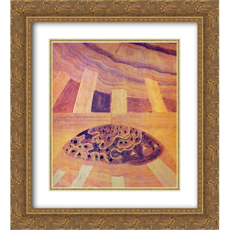 - Mikalojus Ciurlionis 2x Matted 20x22 Gold Ornate Framed Art Print 'Andante (Sonata of the Sun) '