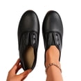 thumbnail image 4 of Shrysg Women's Round Toe Jazz Shoes Casual Ballroom Faux Leather Flats Black, 4 of 9
