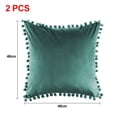 thumbnail image 2 of 2 piece Soft Granular Velvet Solid Pillowcase Suitable for Sofa Bedroom Car, 16x16"-blackish green, 2 of 5