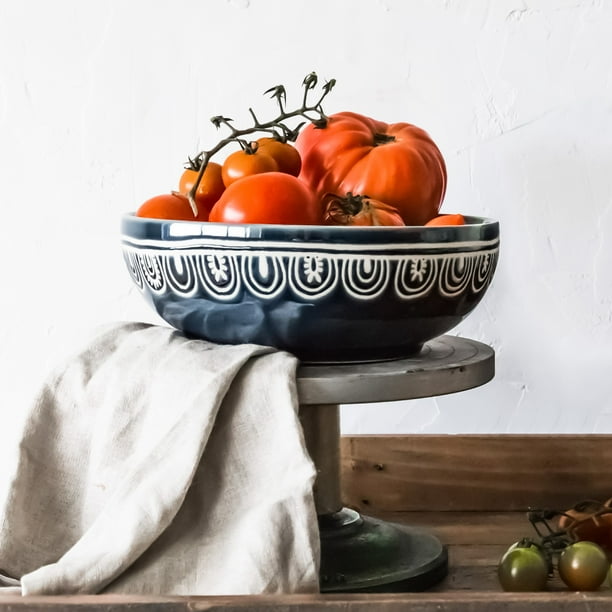 Better Homes Gardens Teal Medallion Serve Bowl Com Better Homes Gardens Teal Medallion, Better Homes & Gardens Dishes