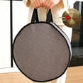 thumbnail image 3 of Storage Bag Grey Linen Texture Round Storage Totes Bins Closet Organizers with Zippers & Handle, Farmhouse Solid Color Clothes Storage Container - Camping Skillet Bag for Bedroom Dorm Use, 3 of 3