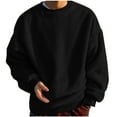 thumbnail image 2 of CFLVAEK Fuzzy Sherpa Sweatshirts for Women Big and Tall Fleece Sweatshirt Thick Warm Winter Pullover Solid Color Long Sleeve Shirts Black XL, 2 of 4