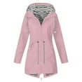 thumbnail image 5 of Dezsed Women's Raincoats Plus Size Raincoat Women Waterproof Long Hooded Trench Coats Lined Windbreaker Travel Jacket Outdoor Hooded Jackets Pink M, 5 of 5