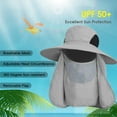 thumbnail image 3 of Chapeau de Protection UV Extérieur Chapeau de Pêche avec Couvre-Visage et Rabat de Cou pour Hommes, 3 of 7