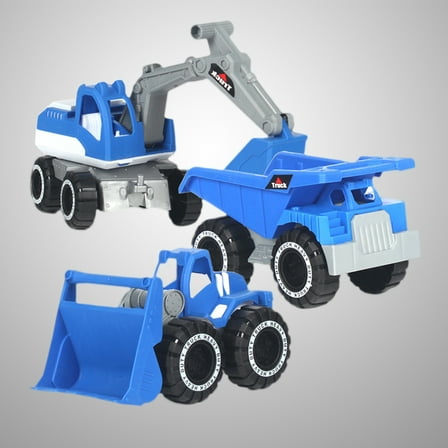 Clispeed Toddlers Construction Vehicle Excavator Inertia Car Environmentally Friendly Plastic 3pcs