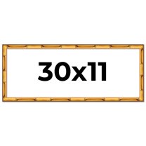 30x11 Frame Gold Bamboo Solid Wood Picture Frame | 1 Inch Moulding Width | Interior Frame Depth