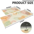 thumbnail image 2 of Boho Kitchen Rugs and Mats Set of 2, Non Slip Backing Pink Kitchen Rug Mid Century Modern Decor Seasonal Farmhouse Abstract Tropical Leaves Bohemian Low-Profile Kitchen Floor Mat 17"X47"+17"X30", 2 of 5