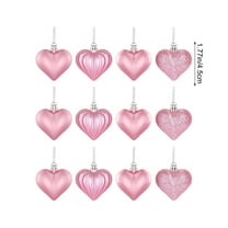 Virelaxpo 12-Pack Heart Shaped Plastic Hanging Ornaments for Valentine's Day Party Wedding Home Decoration Set