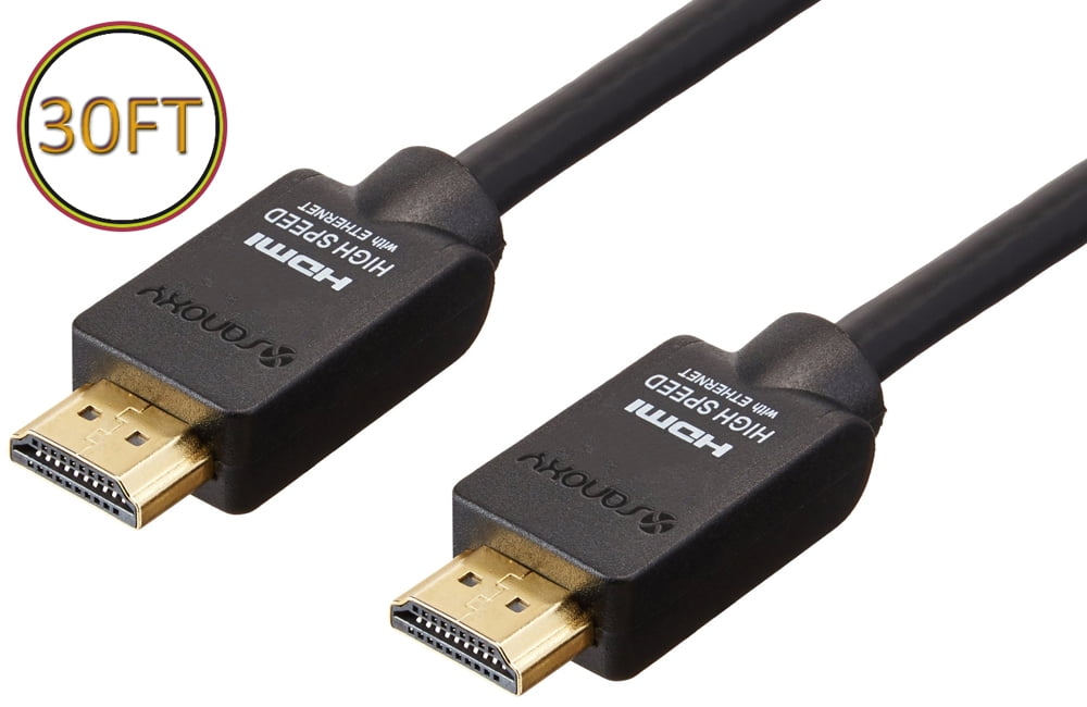 Sanoxy 30ft Premium High Performance HDMI Cable 30ft HDMI to HDMI Gold Plated for 4K TV, and 30ft - Walmart.com