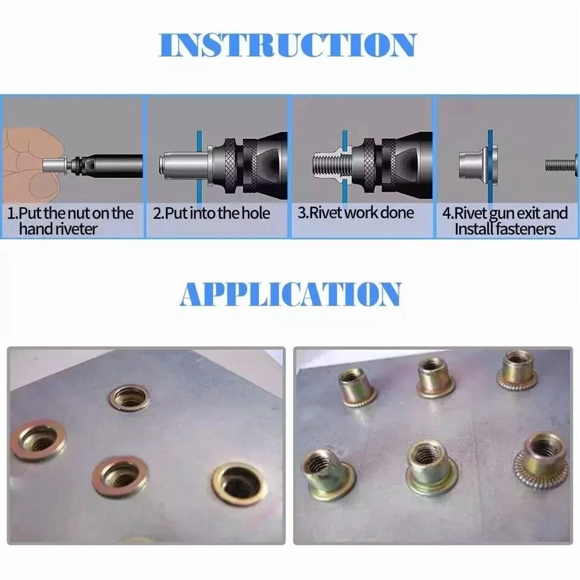 CIRCLE- 100 Pcs 5/16-18 Unc Carbon Steel Rivet Nut Flat Head Threaded Insert Nutsert Sae