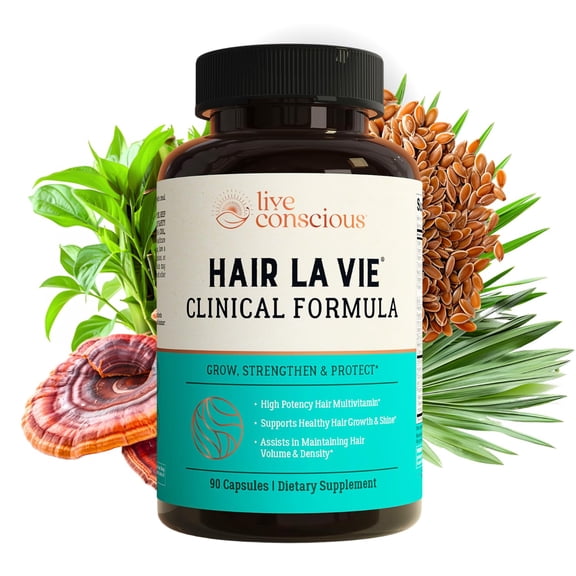 Live Conscious Hair La Vie Clinical Formula Hair Vitamins for Hair Regrowth, 90 Caps (Pack of 1)
