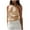 Beige-22, variant on Mittory Women's Criss Cross Halter Neck Ruched Sleeveless Solid Tank Top Shirt