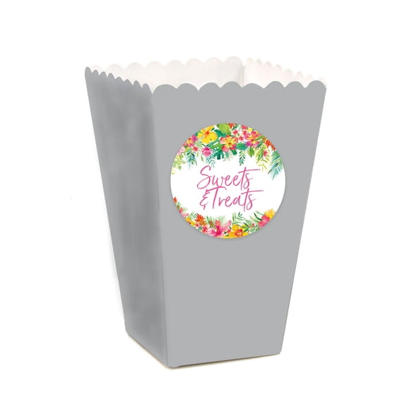 Tropical Floral Garden Party Wedding, Popcorn Box DIY Party Favors Kit, Sweets & Treats, 24-Pack