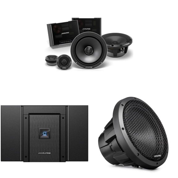 Alpine HDA-V90 Status Hi-Res 5-Ch Amp w/ HDZ-65C 6.5" & HDZ-W12 12" Sub Upgrade Bundle