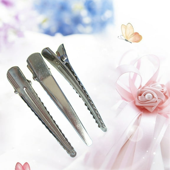 Yardwe 50Pcs Steel Hair Clips with Plating and Flexible Teeth for Salon Hair Styling