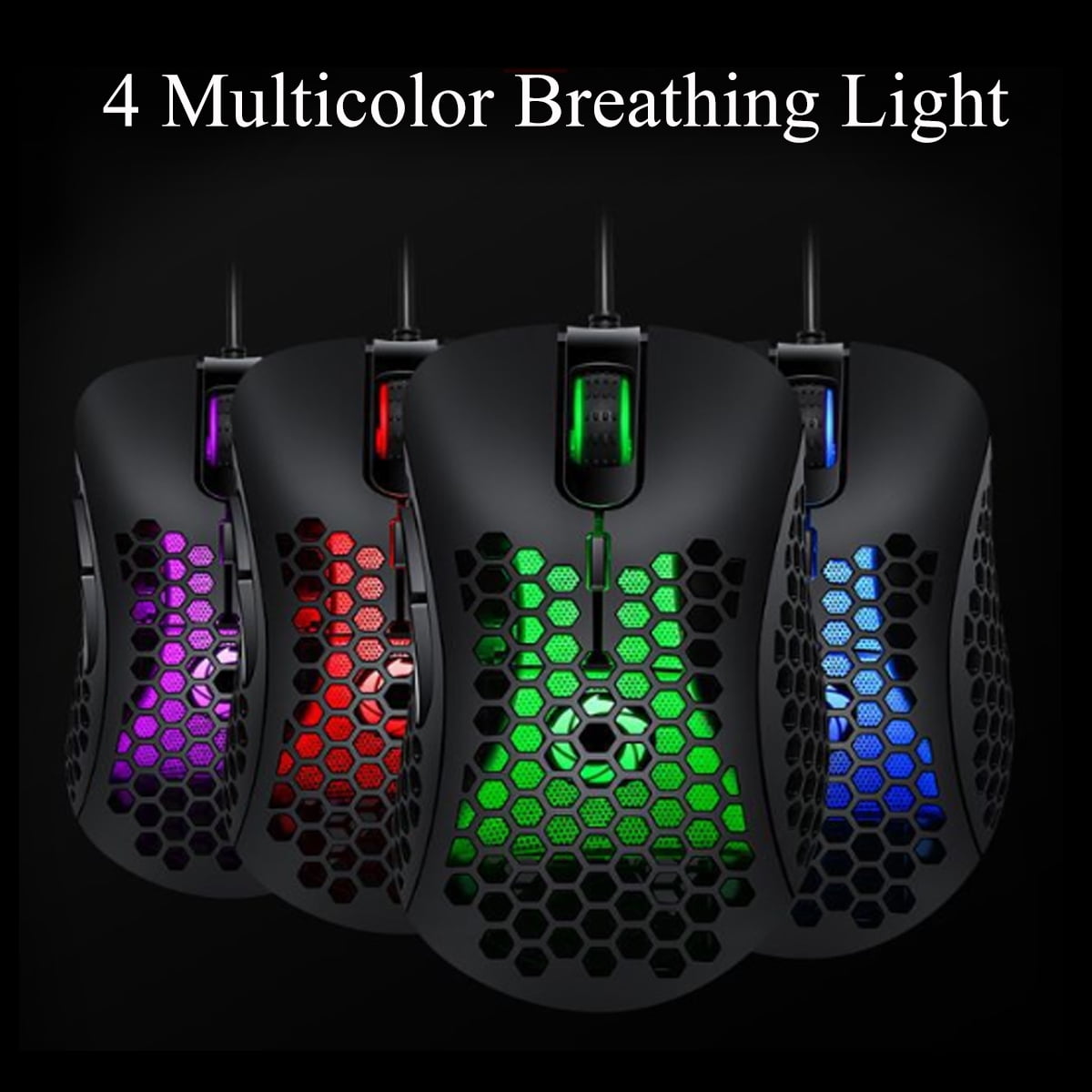 Lightweight Gaming Mouse Wired Mice 4 Breathing Light 6 Buttons Usb Computer Mouse Compatible With Pc Laptop Gamers Walmart Com Walmart Com