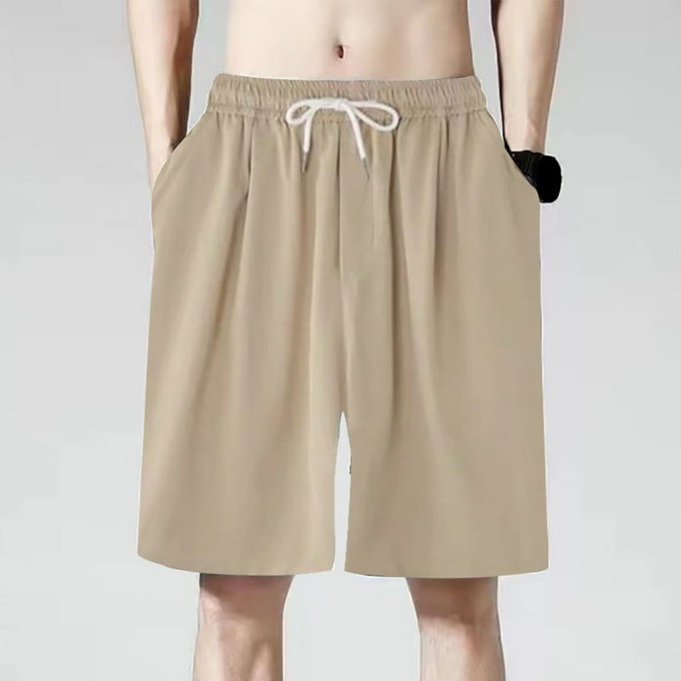 Mens khaki shorts elastic waist best sale