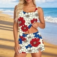 thumbnail image 2 of Miqool Women 4th of July Outfit Three Piece Set Tops with thong pants and skirt American Flag Patriotic Shirt Anniversary USA Shirt, 2 of 5