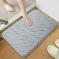 thumbnail image 1 of Staron Memory Foam Bath Mat 24 x 16", Bath Mats for Bathroom (Gray), Extra Soft Absorbent Machine Washable Bathroom Rugs Non Slip Bath Rug Bathroom Mat for Shower Floors, 1 of 6