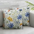 thumbnail image 3 of Creowell Spring Pillow Covers, Soft Short Plush Spring Flowers Blue and White Daisy Pattern Decorative Sofa Living Room Bed Square Pillow Case Cushion Cover-Daisy 12x12in, 3 of 5