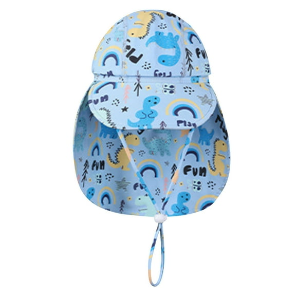 ZACPNCV Baby Sun Hat for Girls UPF 50 and Adjustable Toddler Bucket Hats Traveling Essentials Summer Beach Hat for Baby Girl Light Blue 6-12 Years