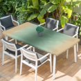 thumbnail image 2 of Sage Green Yellow Ombre Table Cloths for 3 Foot Rectangle Tables, Farmhouse Modern Gradient Art Patio Waterproof Elastic Fitted Tablecloths, Washable Rectangular Table Cover for Camping, 2 of 8