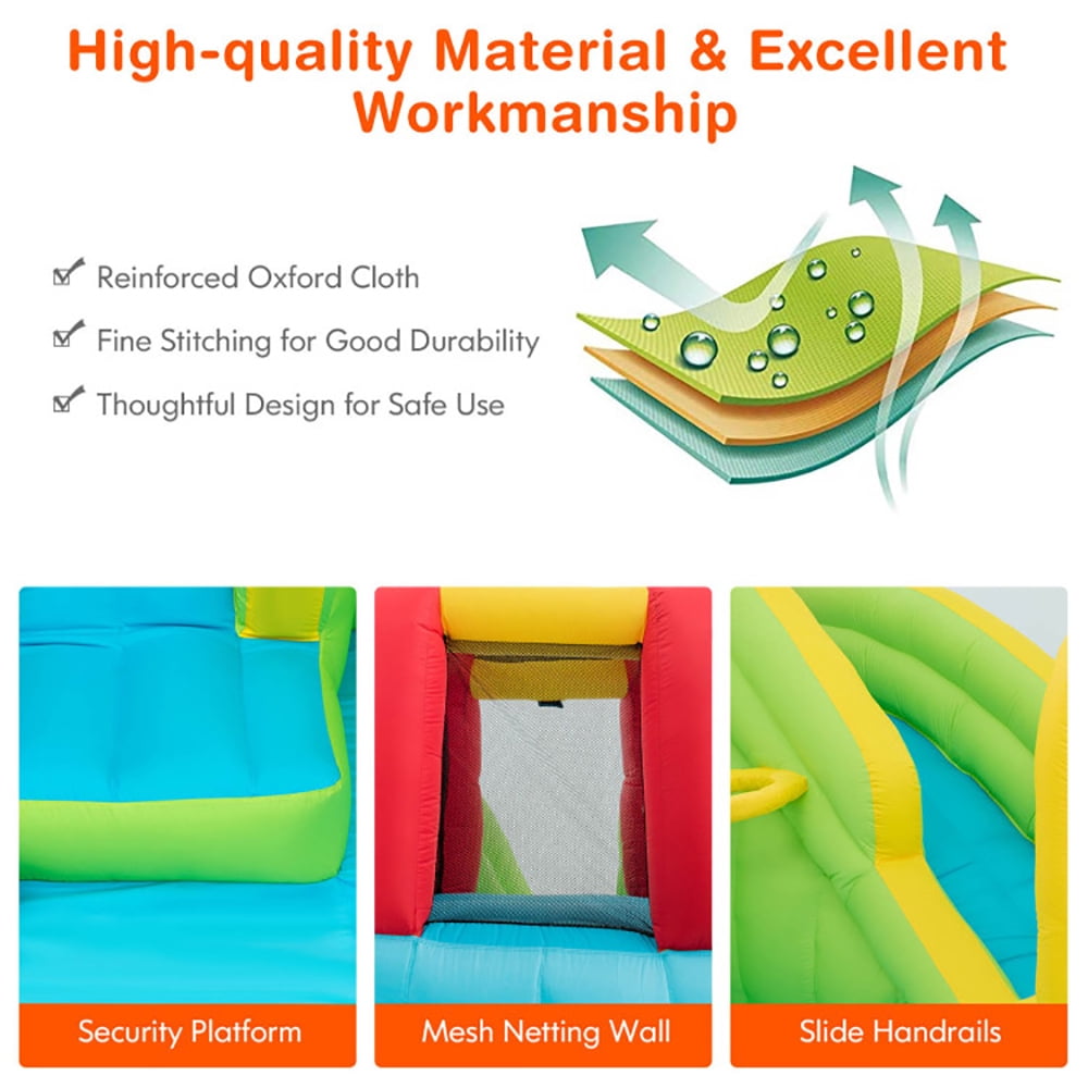 Aimee Lii Inflatable Splash Jump Slide Water Bounce without Blower, Kids Bounce House, Playhouse for Kids Outdoor