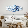 thumbnail image 2 of Elephant Stock Abstract Navy Drip Wall Art - Horizontal Multi Panel Canvas - Living Room Wall Decor - Abstract Multi Panel - Blue And White Decor - 55" x 24", 2 of 8