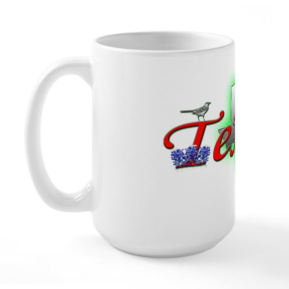 CafePress - Texas Large Mug - 15 oz Ceramic Large White Novelty Mug
