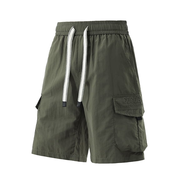 Mens Running Short with Pockets Plus Size Cargo Shorts for Men, Fashion Elastic Waist Casual Shorts with Multi Pocket, Loose Hiking Sports Short Pants Green-a 3XL